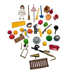 Playmobil Lot Accessories Toys Hats Figure Tools Read